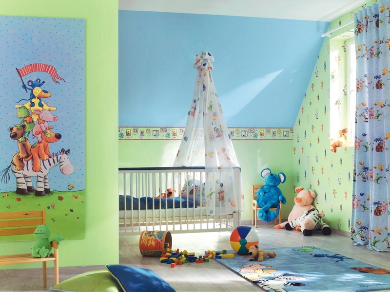 Saborowski Raumgestaltung Wände Tapete Kinderzimmer bunt